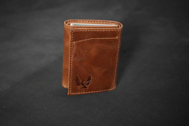 Men Brown Leather RFID Wallet